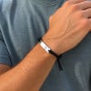 M Bracelet personnalise homme femme nylon tresse acier