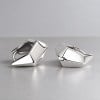 Boucles d'Oreilles Créoles Carrées Argent 925 Design Géométrique