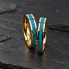 Bague personnalisee homme tungstene noir fibre de carbone bords biseaute