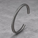 Bracelet jonc en acier inoxydable à motifs tressés – Ajustable et mixte