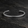 Bracelet jonc en acier inoxydable à motifs tressés – Ajustable et mixte
