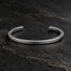 Bracelet jonc en acier inoxydable à motifs tressés – Ajustable et mixte
