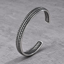Bracelet jonc en acier inoxydable à motifs torsadés – Ajustable et mixte