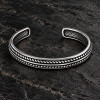Bracelet jonc en acier inoxydable à motifs torsadés – Ajustable et mixte