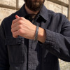 Bracelet jonc en acier inoxydable à motifs torsadés – Ajustable et mixte