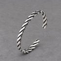 Bracelet jonc torsadé en acier inoxydable – Ajustable 7 mm pour homme et femme