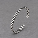 Bracelet jonc torsadé en acier inoxydable – Ajustable 7 mm pour homme et femme