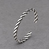 Bracelet jonc torsadé en acier inoxydable – Ajustable 7 mm pour homme et femme