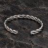 Bracelet jonc torsadé en acier inoxydable – Ajustable 7 mm pour homme et femme
