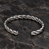 Bracelet jonc torsadé en acier inoxydable – Ajustable 7 mm pour homme et femme
