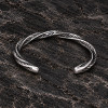 Bracelet jonc en acier inoxydable à motifs chevrons – Ajustable 5 mm
