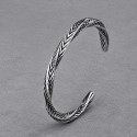 Bracelet jonc en acier inoxydable à motifs chevrons – Ajustable 5 mm