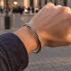 Bracelet jonc en acier inoxydable à motifs chevrons – Ajustable 5 mm