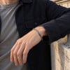 Bracelet jonc en acier inoxydable à motifs chevrons – Ajustable 5 mm