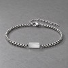 Bracelet homme en acier inoxydable avec plaque rectangulaire personnalisable