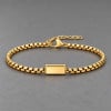 Bracelet homme en acier inoxydable avec plaque rectangulaire personnalisable