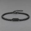 Bracelet homme en acier inoxydable avec plaque rectangulaire personnalisable