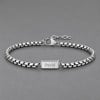 Bracelet homme en acier inoxydable avec plaque rectangulaire personnalisable