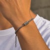Bracelet homme en acier inoxydable avec plaque rectangulaire personnalisable