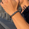 Bracciale rigido intrecciato in acciaio inossidabile – Regolabile 7 mm per uomo e donna