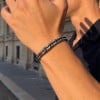 Bracelet jonc torsadé en acier inoxydable – Ajustable 7 mm pour homme et femme