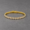 Bracelet tennis femme en acier inoxydable plaqué or avec zirconiums ovales