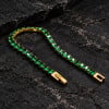 Bracelet tennis femme en acier inoxydable plaqué or avec zirconiums ovales