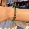 Bracelet tennis femme en acier inoxydable plaqué or avec zirconiums ovales