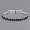 N Bracelet femme acier serti zirconium fermoir ajustable