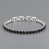 N Bracelet femme acier serti zirconium fermoir ajustable