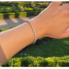 N Bracelet femme acier serti zirconium fermoir ajustable