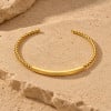 Bracelet jonc gourmette femme en acier inoxydable plaqué or – Personnalisable et ajustable
