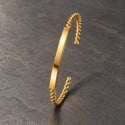 Bracelet jonc gourmette femme en acier inoxydable plaqué or – Personnalisable et ajustable