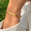 Bracelet jonc gourmette femme en acier inoxydable plaqué or – Personnalisable et ajustable