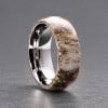 Alliance en titane et corne naturelle – Bague bombée personnalisable 8 mm