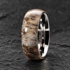 Alliance en titane et corne naturelle – Bague bombée personnalisable 8 mm