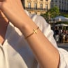 D Bracelet femme avec croix en acier inoxydable – Personnalisable et ajustable