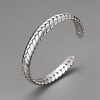 Bracelet jonc tressé en acier inoxydable – Manchette ajustable 8 mm