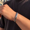 Bracelet jonc tressé en acier inoxydable – Manchette ajustable 8 mm