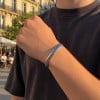 Bracelet jonc tressé en acier inoxydable – Manchette ajustable 8 mm