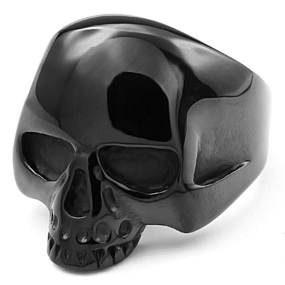 Men's Stainless Steel Black Skull Ring BijouxStore webid1333