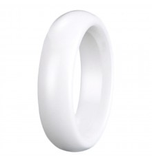 Bague Homme En Céramique Blanche - Largeur 6 Mm - Design Simple Et Intemporel - Taille Ajustable