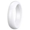 Bague femme alliance dome anneau bombe ceramique blanche