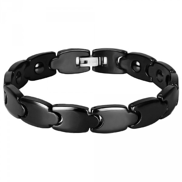 Bracelet homme magnetique ceramique noire
