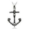 Pendentif ancre marine argent tete de mort