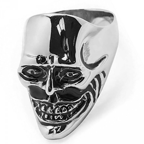 Enhong Men's Stainless Steel Skull Ring - 1%er Outlaw Biker Style (Sizes 7-15)
