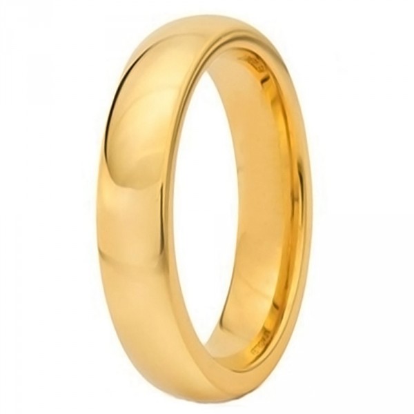 Bague anneau tungstene alliance plaque or