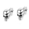 Boucles d'oeilles homme clous tete de mort argent 925