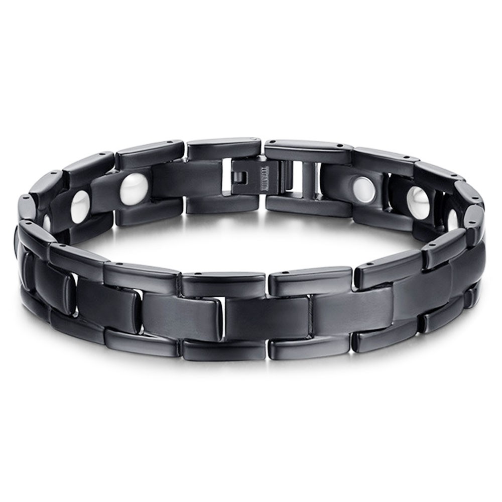 Men's Magnetic Black Titanium Bracelet - BijouxStore - webid:1374