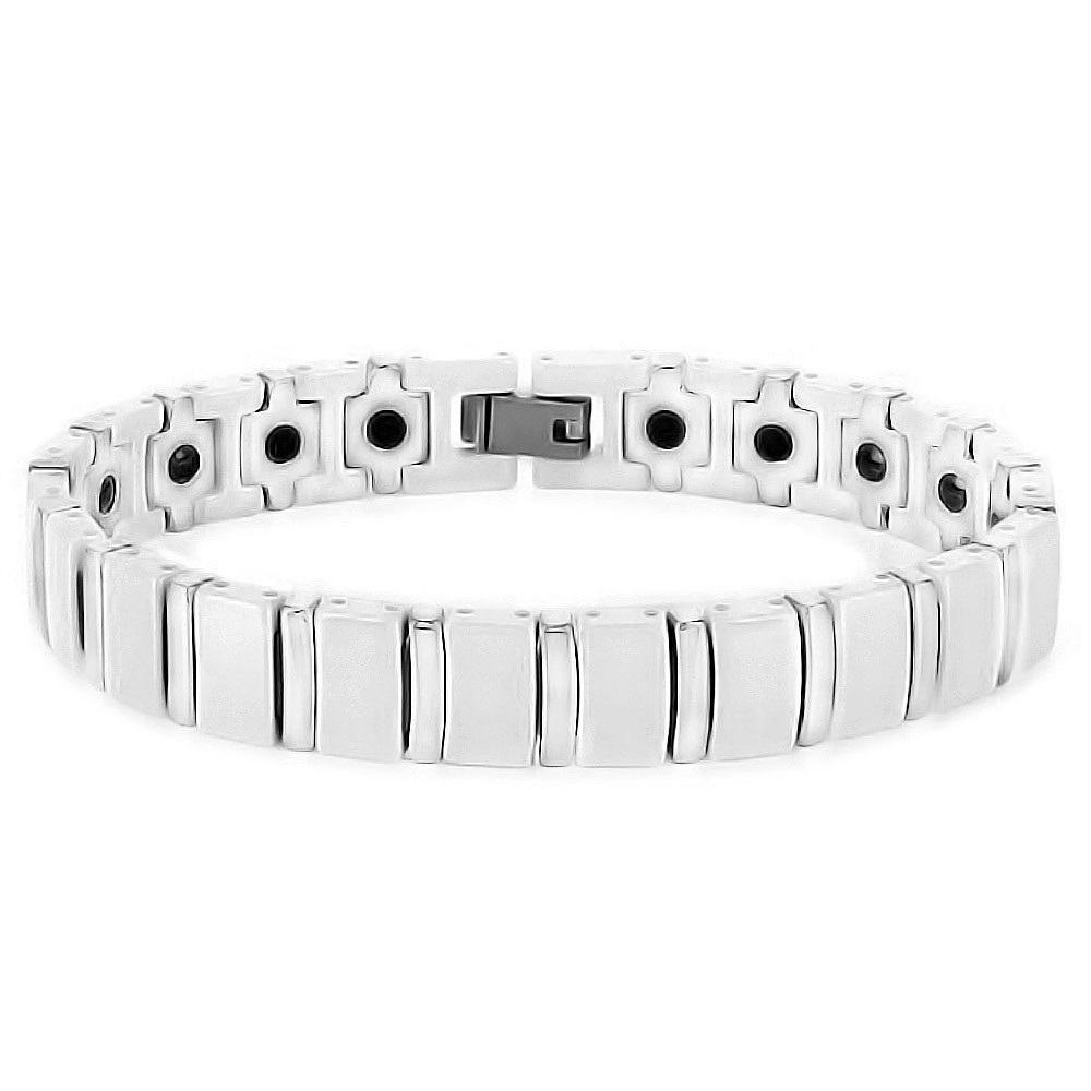 High Polished White Ceramic Bracelet Men Women BijouxStore